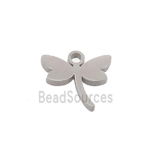 Raw Stainless Steel Dragonfly Charms Pendant