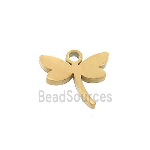 Stainless Steel Dragonfly Charms Pendant Gold Plated