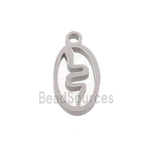 Raw Stainless Steel Snake Charms Pendant