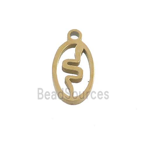 Stainless Steel Snake Charms Pendant Gold Plated