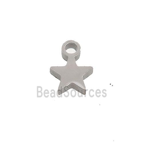 Raw Stainless Steel Star Charms Pendant