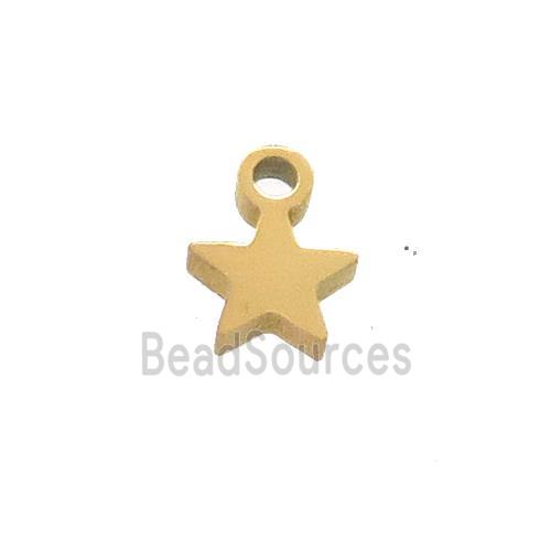 Stainless Steel Star Charms Pendant Gold Plated