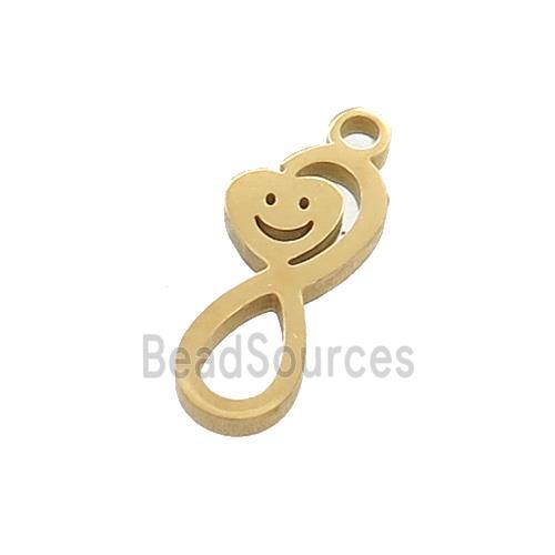 Stainless Steel Infinity Pendant Heart Emoji Gold Plated