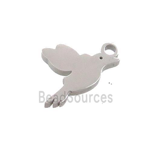 Raw Stainless Steel Birds Charms Pendant