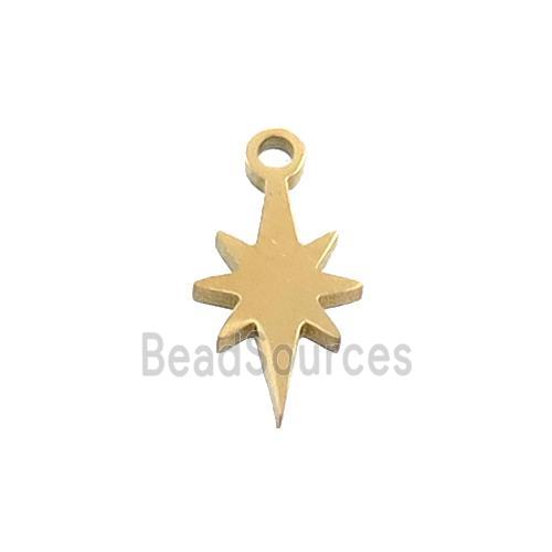 Stainless Steel Northstar Pendant Gold Plated