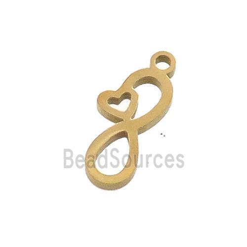 Stainless Steel Infinity Pendant Heart Gold Plated