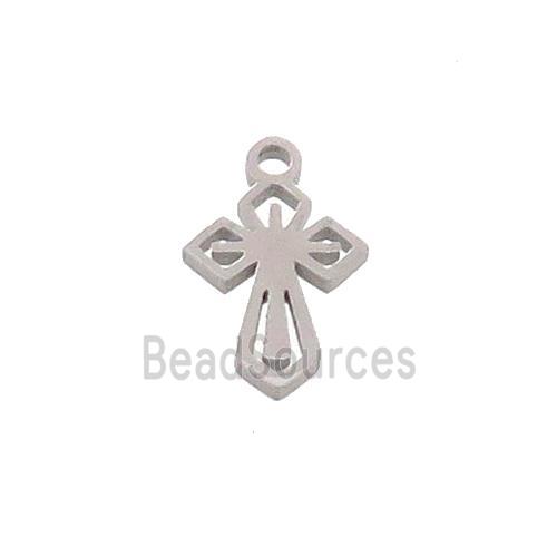 Raw Stainless Steel Cross Charms Pendant