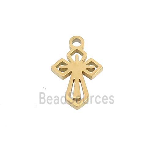 Stainless Steel Cross Charms Pendant Gold Plated