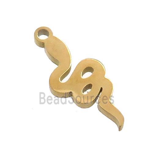 Stainless Steel Snake Charms Pendant Gold Plated