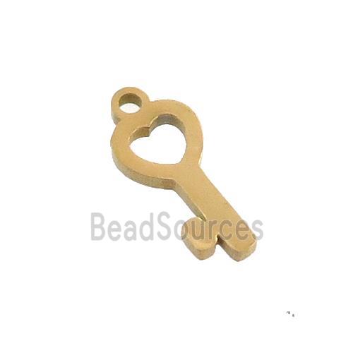 Stainless Steel Key Charms Pendant Gold Plated