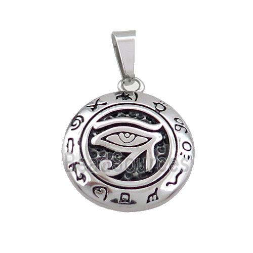 Stainless Steel Horus Eye Charms Pendant Zodiac Antique Silver