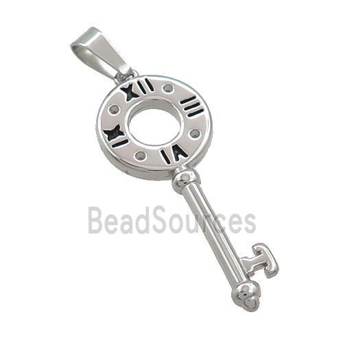 Raw Stainless Steel Key Charms Pendant