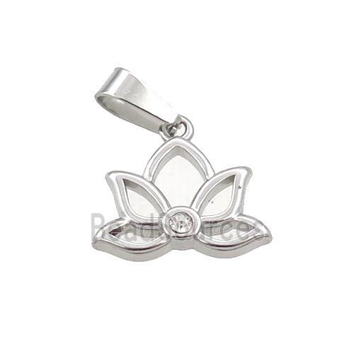 Raw Stainless Steel Lotus Pendant Flower