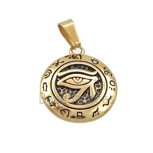 Stainless Steel Horus Eye Charms Pendant Zodiac Antique Gold