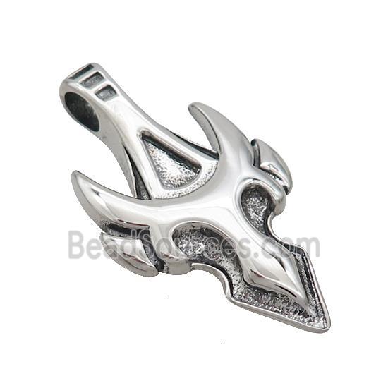 Stainless Steel Flame Charms Pendant Arrow Tauren Antique Silver