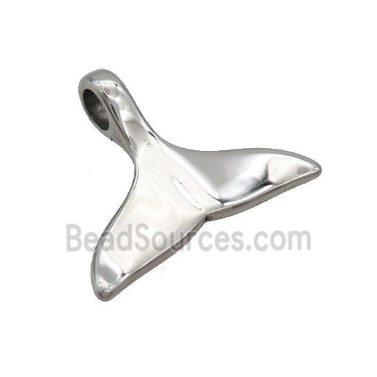 Raw Stainless Steel Shark-Tail Charms Pendant