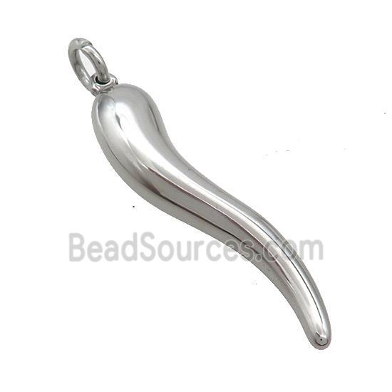 Raw Stainless Steel Horn Charms Pendant