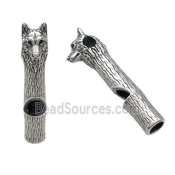 Stainless Steel Wolf Charms Pendant Antique Silver