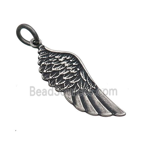 Stainless Steel Angel Wings Charms Pendant Antique Silver