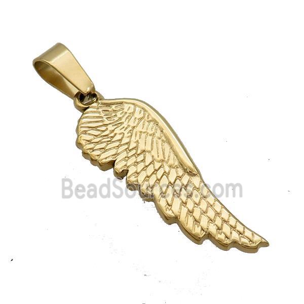 Stainless Steel Angel Wings Pendant Gold Plated