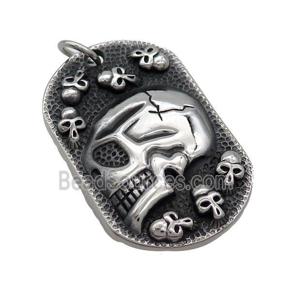 Stainless Steel Skull Charms Pendant Antique Silver