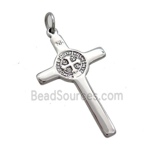 Raw Stainless Steel Cross Charms Pendant