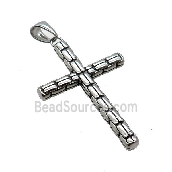 Stainless Steel Cross Pendant Antique Silver