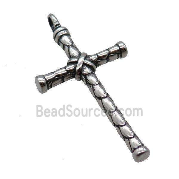 Stainless Steel Cross Pendant Antique Silver