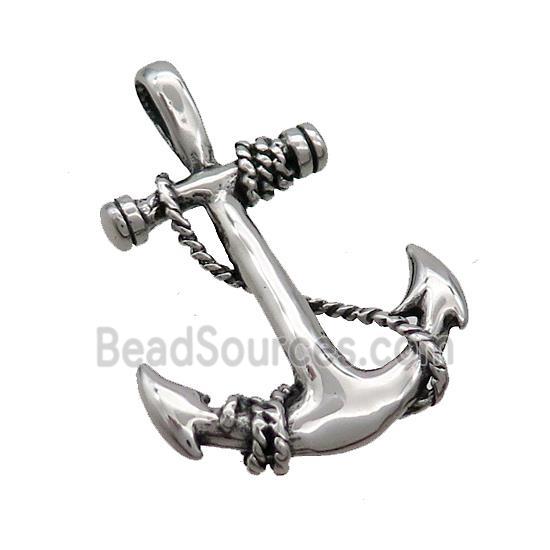 Stainless Steel Anchor Charms Pendant Antique Silver