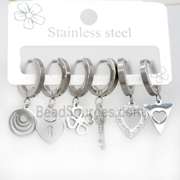 Raw Stainless Steel Earrings Mixed Shapes