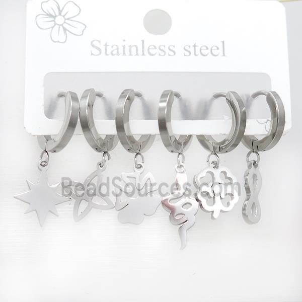 Raw Stainless Steel Earrings Mixed Shapes