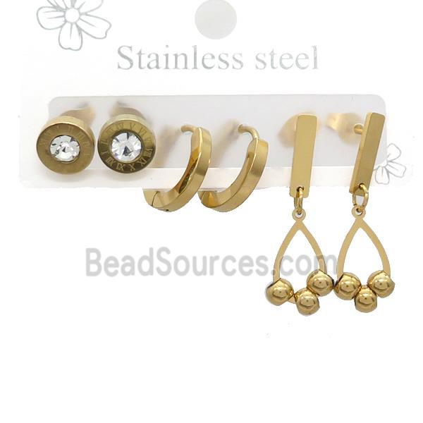 Stainless Steel Earrings Gold Plated