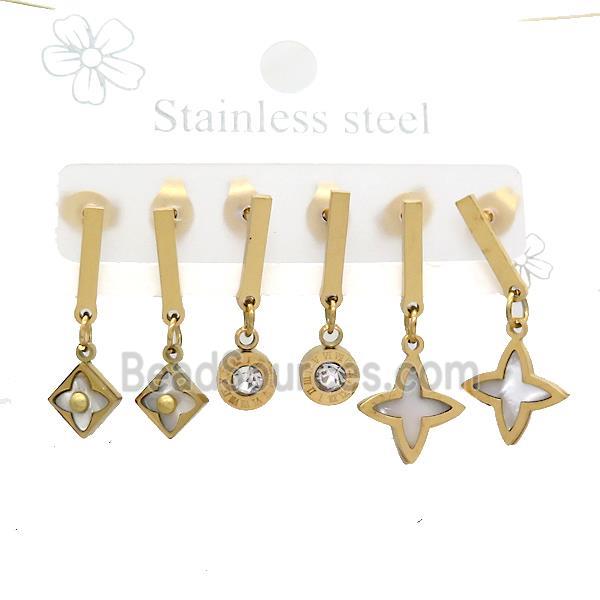 Stainless Steel Earrings Northstar Gold Plated