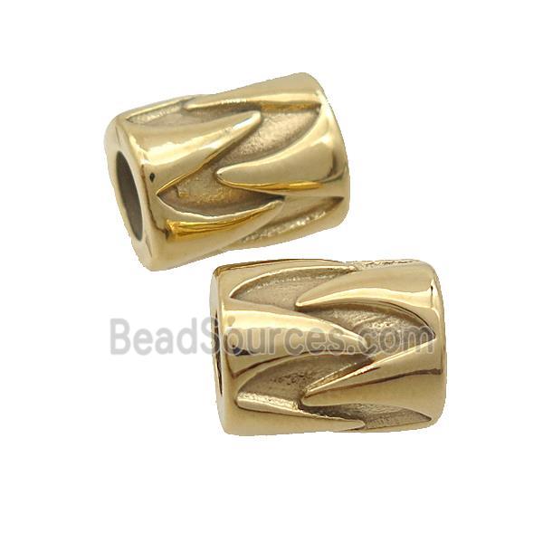 Stainless Steel Tube Beads Large Hole Gold Plated