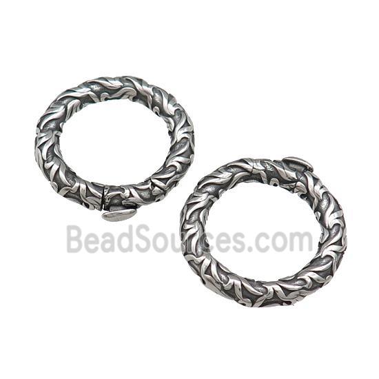 Stainless Steel Carabiner Clasp Antique Silver