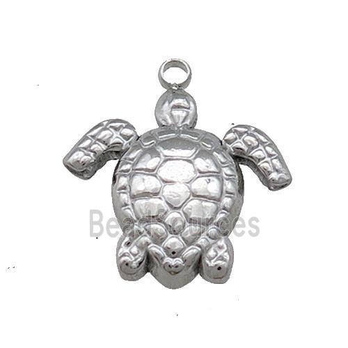 Raw Stainless Steel Tortoise Pendant