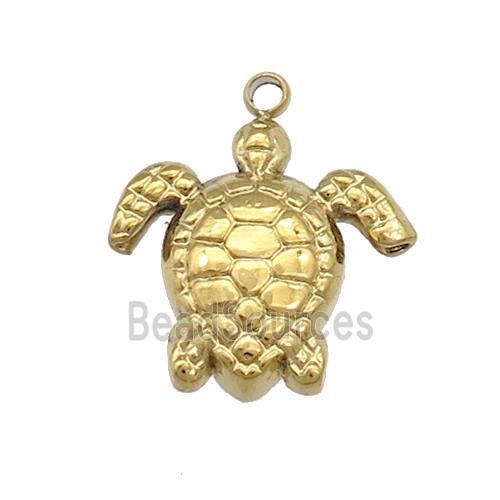 Stainless Steel Tortoise Pendant Gold Plated