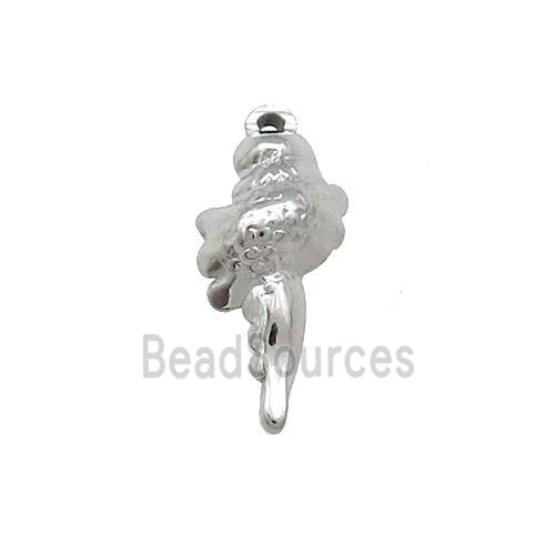 Raw Stainless Steel Spiral Shell Pendant