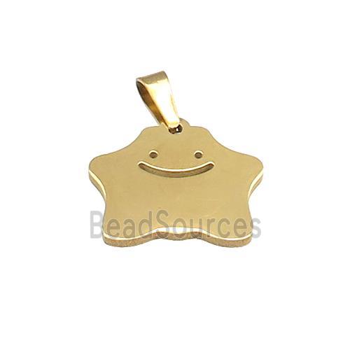 Stainless Steel Pendant Halloween Ghost Gold Plated