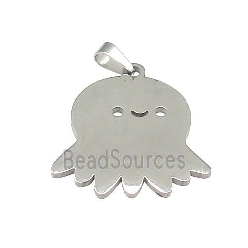 Raw Stainless Steel Halloween Ghost Charms Pendant