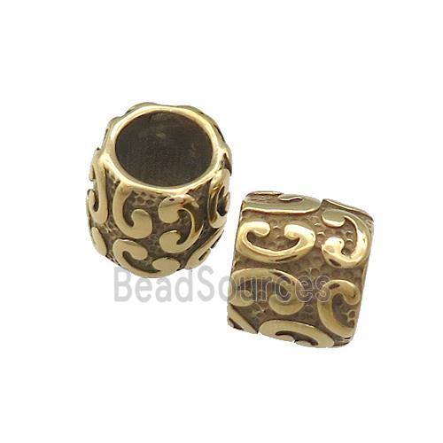 Stainless Steel Column Beads Tube Large Hole Gold Plated