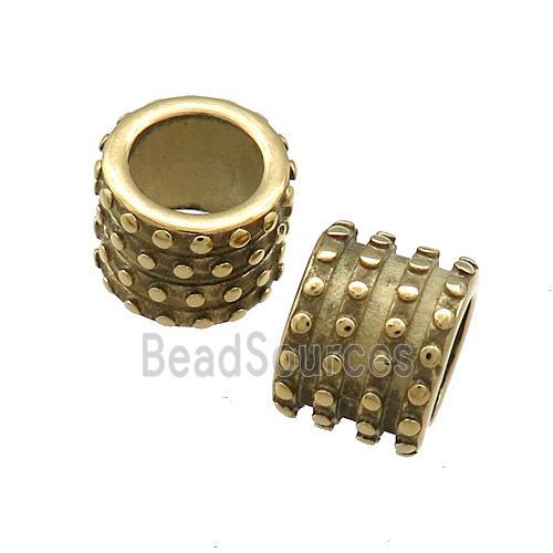 Stainless Steel Column Beads Tube Large Hole Gold Plated