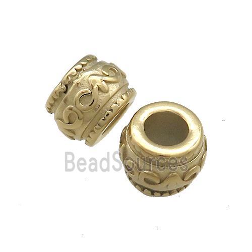 Stainless Steel Rondelle Beads Large Hole Gold Plated