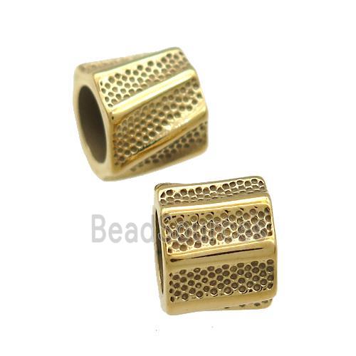 Stainless Steel Tube Beads Gold Plated