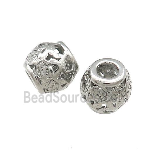 Raw Titanium Steel Barrel Beads Large Hole Hollow