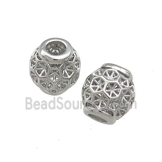 Raw Titanium Steel Barrel Beads Large Hole Hollow