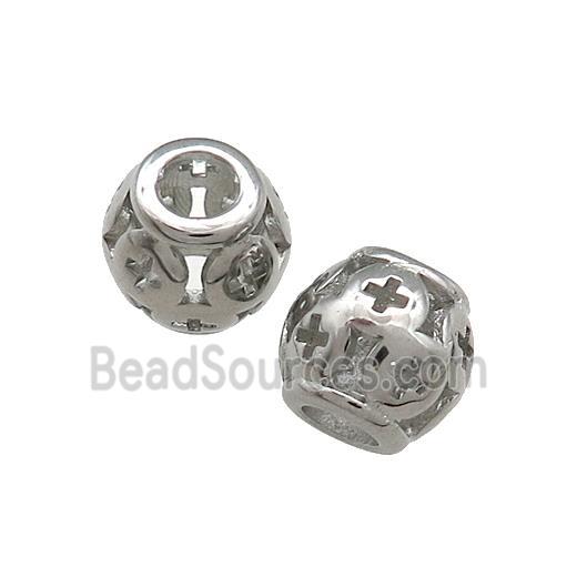 Raw Titanium Steel Barrel Beads Large Hole Hollow