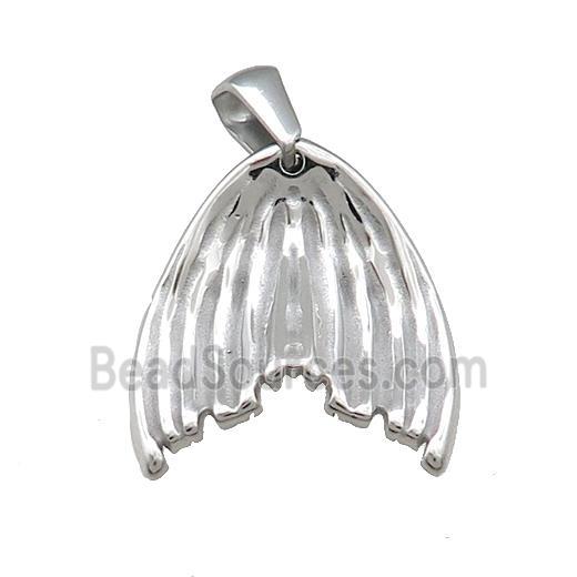 Raw Stainless Steel Angel Wings Pendant