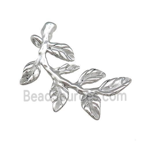 Raw Stainless Steel Leaf Pendant Branch