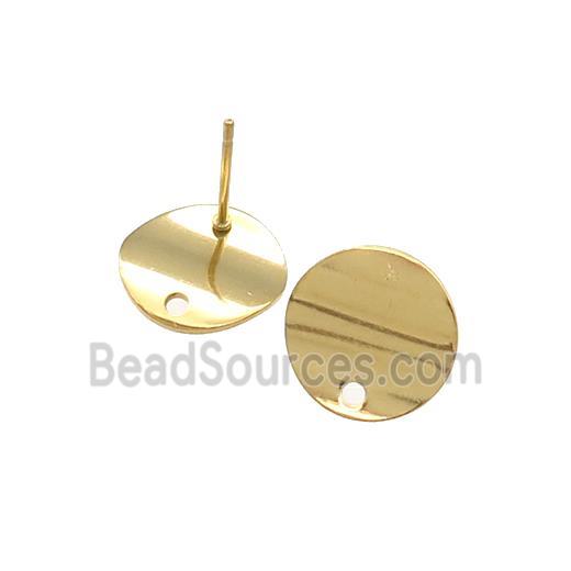 Stainless Steel Stud Earring Circle Gold Plated